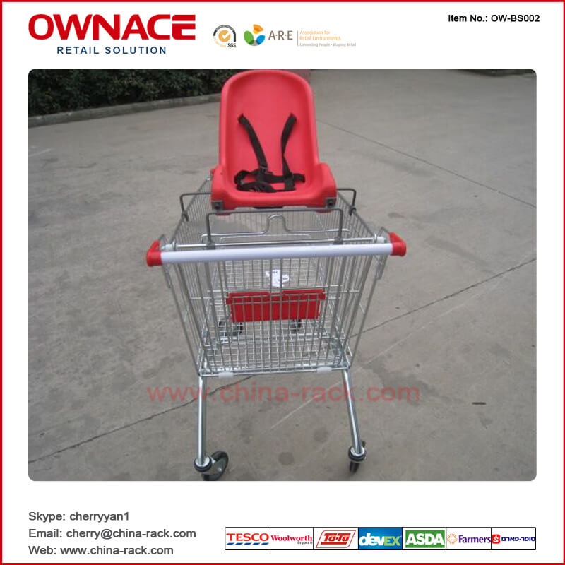 OW-BS002 Plastic Baby Seat para Shopping Trolley/Supermarket Shopping Cart Accessories