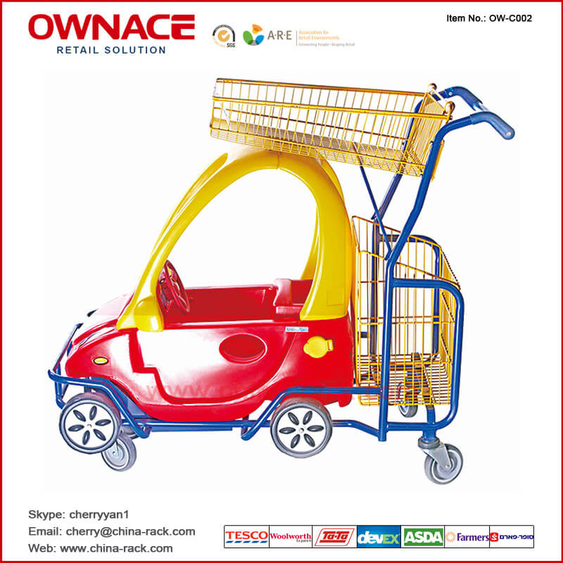 Carretilla/carro con errores de la cesta de compras del supermercado OW-C002 para los niños