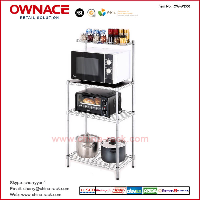 Estante de la cocina del soporte de la cocina de OW-WD06 Metal Rack, NSF Approved Kitchen Rack, estante de Customized de especia de la cocina