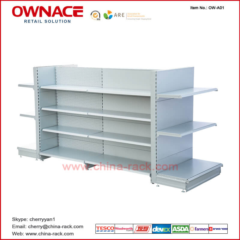 Sistema europeo de Shelf&amp;Rack del almacenaje de la góndola del equipo/del metal de exhibición del sistema Supermarket&amp;Store del estante OW-A01