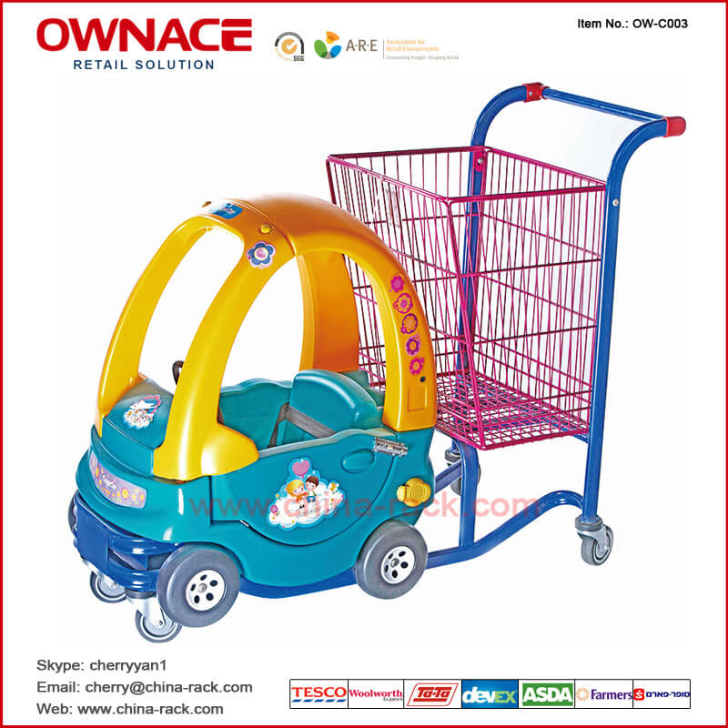 Carretilla/carro con errores de la cesta de compras del supermercado OW-C001 para los niños