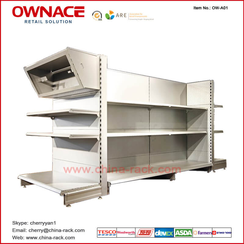 Sistema europeo de Shelf&amp;Rack del almacenaje de la góndola del equipo/del metal de exhibición del sistema Supermarket&amp;Store del estante OW-A01