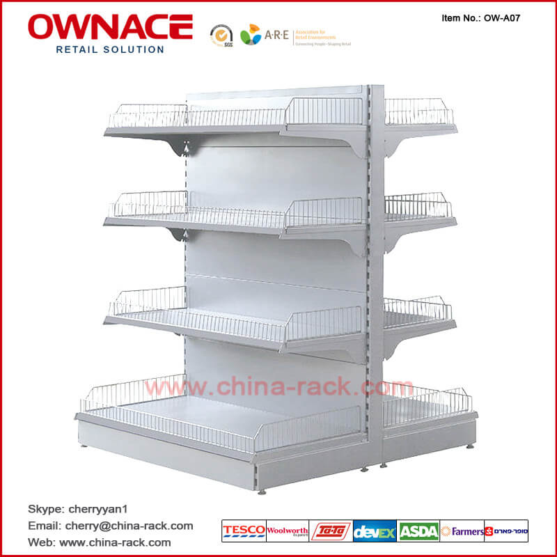 Sistema coreano de Shelf&amp;Rack del almacenaje de la góndola del equipo/del metal de exhibición de Supermarket&amp;Store del estante del estilo OW-A07