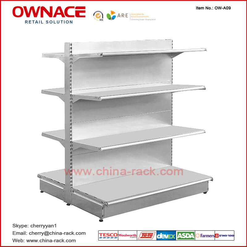 Sistema de Shelf&amp;Rack del almacenaje de la góndola del equipo/del metal de exhibición de Supermarket&amp;Store del estante OW-A09