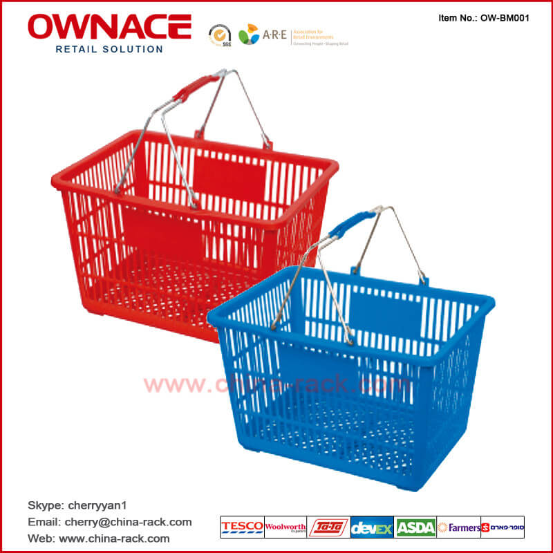 OW-BM001 Metal Handle con Plastic Grip Trolley Supermarket Shopping Basket
