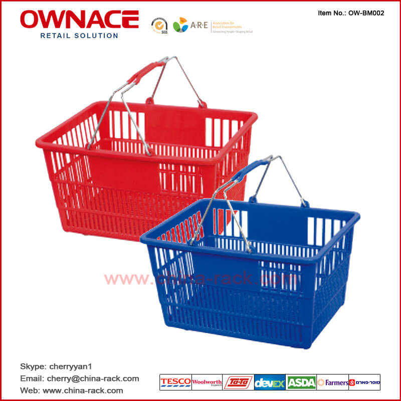 OW-BM002 Metal Handle con Plastic Grip Trolley Supermarket Shopping Basket