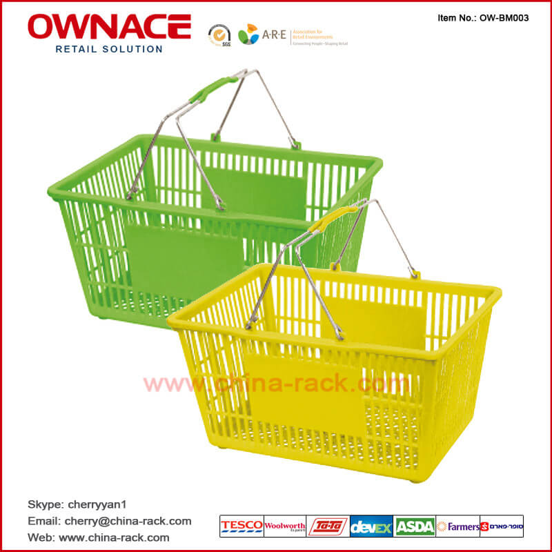 OW-BM003 Metal Handle con Plastic Grip Trolley Supermarket Shopping Basket
