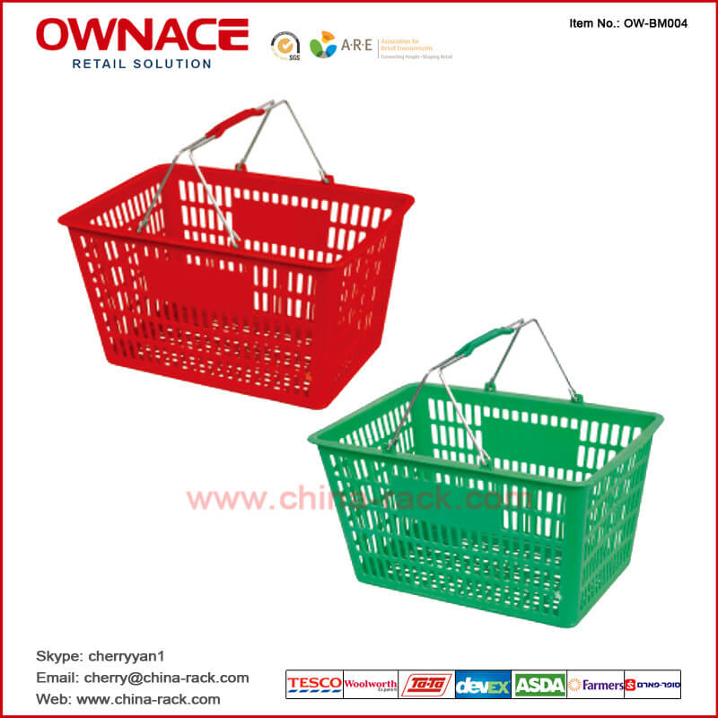 OW-BM004 Metal Handle con Plastic Grip Trolley Supermarket Shopping Basket