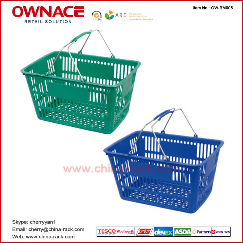 OW-BM005 Metal Handle con Plastic Grip Trolley Supermarket Shopping Basket