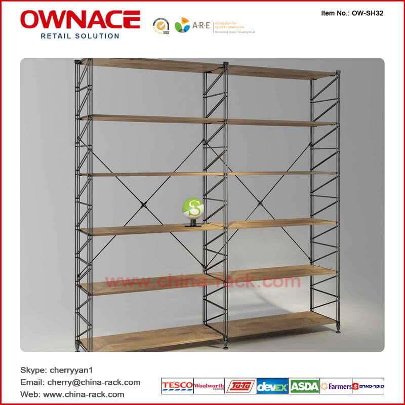 Estante de visualización de madera de múltiples funciones de los muebles del diseño del arte OW-SH32