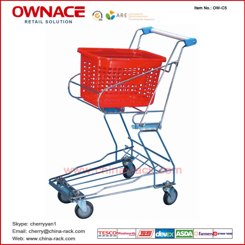Carretilla/carro de las compras del supermercado de la carretilla de la cesta de alambre de OW-C4Layers con diversa capacidad
