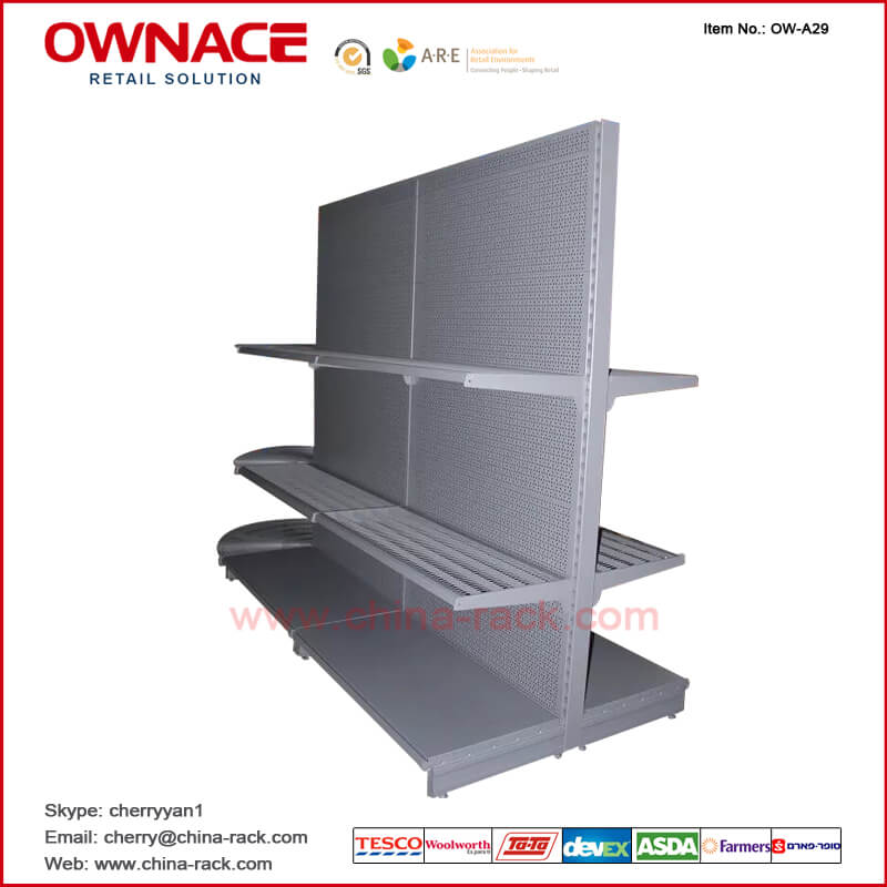 OW-A29 OW-A29 New Style de Supermarket Equipmenet, Semicircle Net Wire Shelf para Tego Gondola Supermarket Shelf